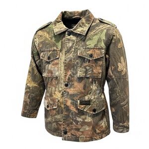 Vintage Liberty Child Boys Camo Jacket Full Zip Sherpa Lined - Size Small